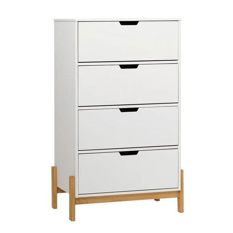 Minimal 4-Drawer Solid Wood Chest | Bedroom Storage Dresser – Oakvello