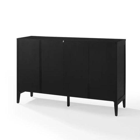 Black Finish Solid Wood Sideboard | Bold Living Room Storage Cabinet – Oakvello