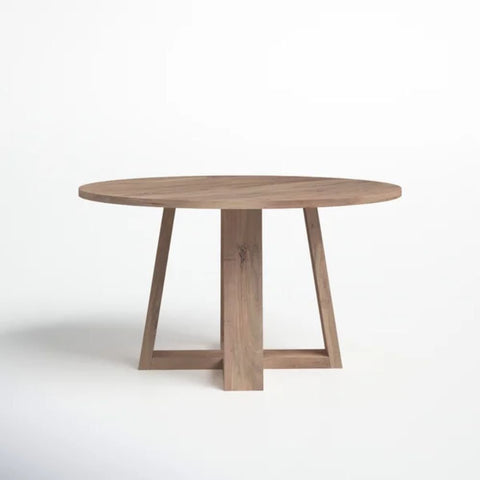 Solid Wood Round Dining Table | Natural Hardwood Kitchen Furniture – Oakvello