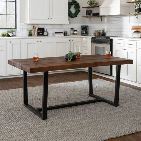 Distressed Solid Wood Dining Table | Rustic Kitchen & Dining Furniture – Oakvello