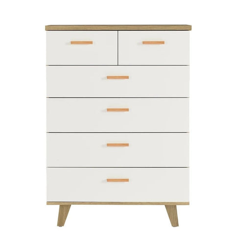 Solid Wood 6-Drawer Chest | Bedroom Storage Dresser – Oakvello