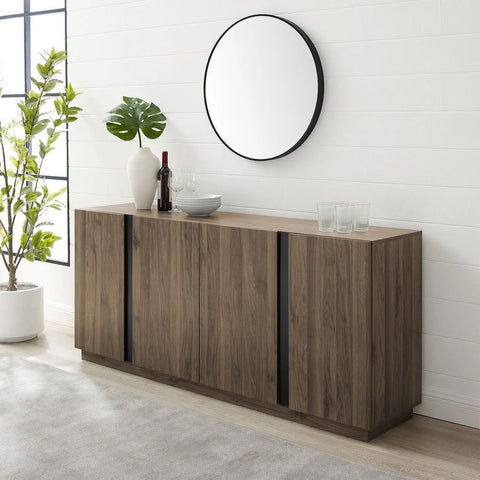4-Door Solid Wood Sideboard | Spacious Living Room Storage Cabinet – Oakvello