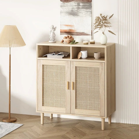 Solid Wood Storage Cabinet with 2 Doors | Living Room & Bedroom Furniture – Oakvello