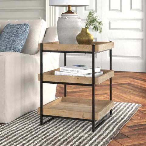Solid Wood Nesting End Tables | Space-Saving Living Room Accent Furniture – Oakvello