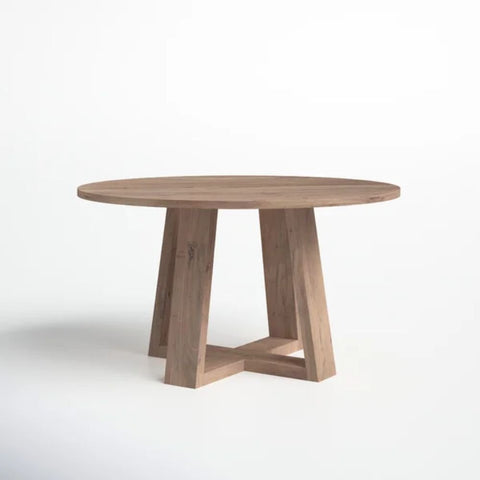 Solid Wood Round Dining Table | Natural Hardwood Kitchen Furniture – Oakvello