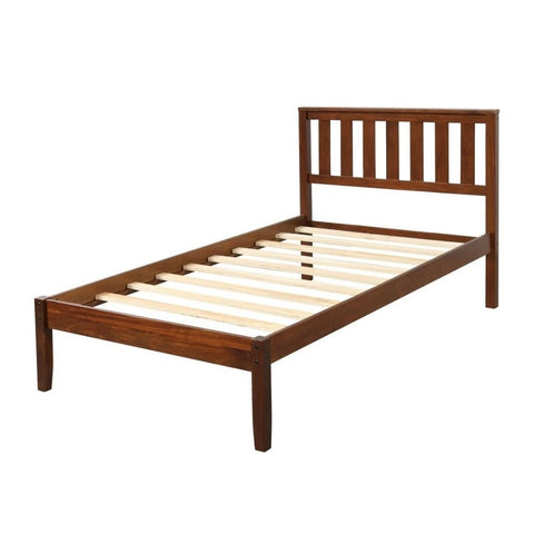 Solid Wood Bed with Headboard & Slat Support | Bedroom Furniture – Oakvello