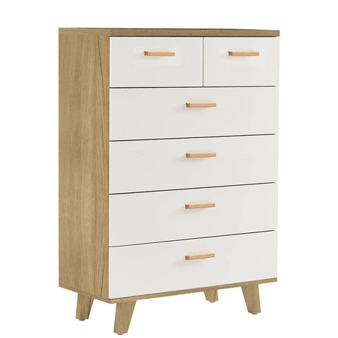 Solid Wood 6-Drawer Chest | Bedroom Storage Dresser – Oakvello