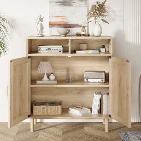 Solid Wood Storage Cabinet with 2 Doors | Living Room & Bedroom Furniture – Oakvello
