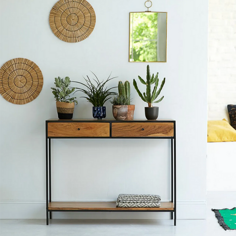 Solid Sheesham Wood Console Table | Entryway & Hallway Furniture – Oakvello
