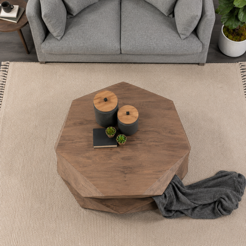 Croco Solid Wood Coffee Table | Textured Living Room Centre Table – Oakvello