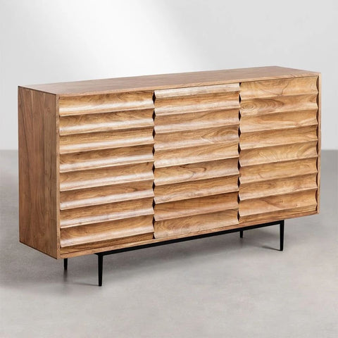 Petter Acacia Wood Sideboard | Solid Hardwood Living Room Storage – Oakvello