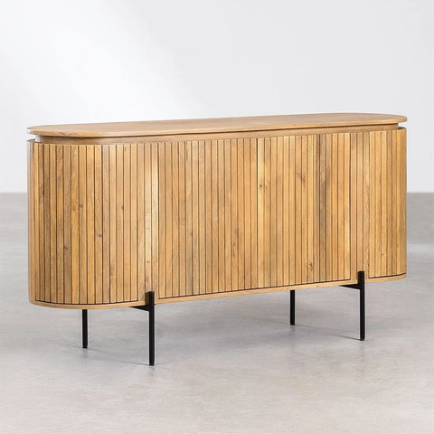 Analis Solid Mango Wood Sideboard | Living Room Storage Cabinet – Oakvello