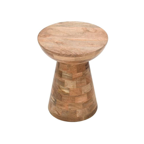 Jaipuri Mushroom Style Round Mango Wood Side Table | Accent Furniture – Oakvello