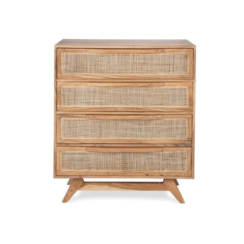 Myra Rattan Chest of Drawers | Boho Solid Wood Bedroom Dresser – Oakvello