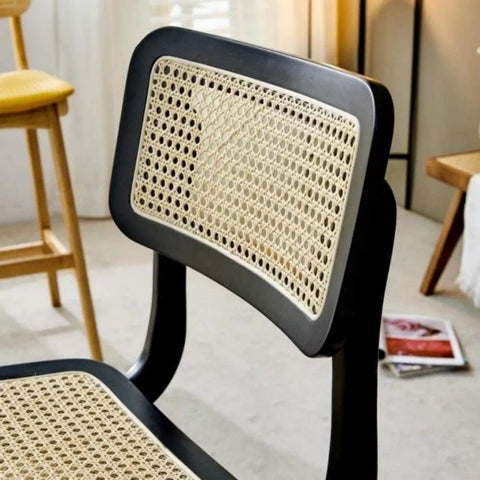 White Rattan & Solid Wood Counter Stool | Kitchen & Home Bar Seating – Oakvello