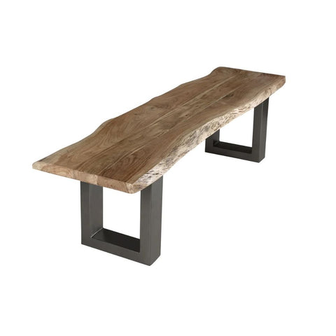 Jaipuri Natural Live Edge Large Dining Bench | Solid Wood Seating – Oakvello