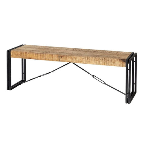 Industrial Solid Wood Mintis Bench | Entryway & Living Room Seating – Oakvello
