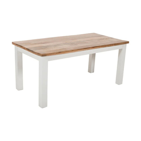 Jaipuri 170cm White Solid Mango Wood Dining Table | Kitchen Furniture – Oakvello
