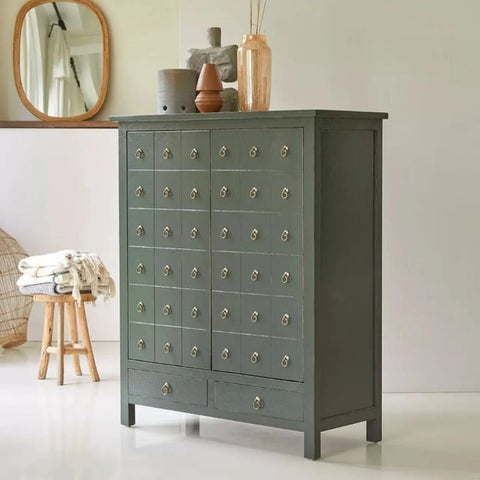 Grey Solid Sheesham Wood Cabinet | Living Room Storage Furniture – Oakvello