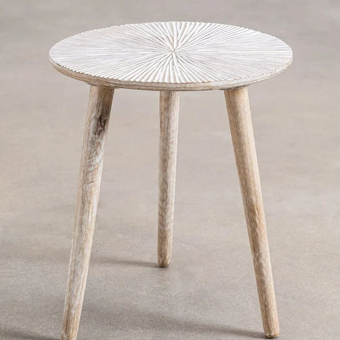 Nabordi Round Solid Mango Wood Coffee Table | Living Room Centre Table – Oakvello