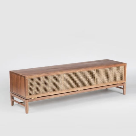 Solid Acacia Wood TV Stand | Media Console & Living Room Storage – Oakvello