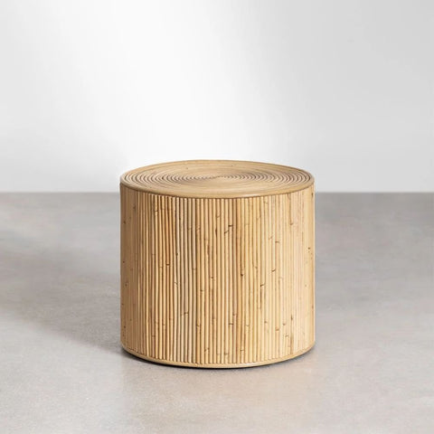 40cm Round Rattan Coffee Table | Boho Living Room Accent Furniture – Oakvello