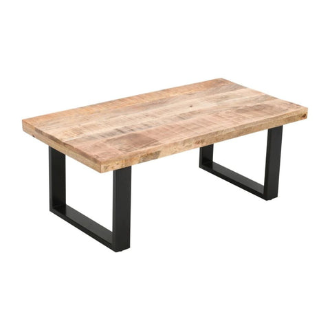 Merlin Solid Mango Wood & Metal Coffee Table | Living Room Furniture – Oakvello