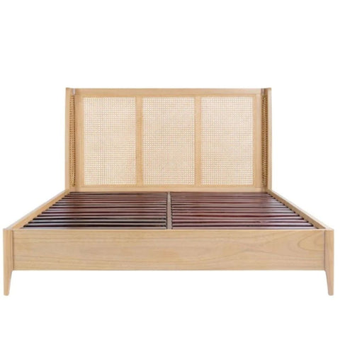Jaipur Cane Bali Series Bed | Handcrafted Rattan Solid Wood Bedroom Furniture – Oakvello