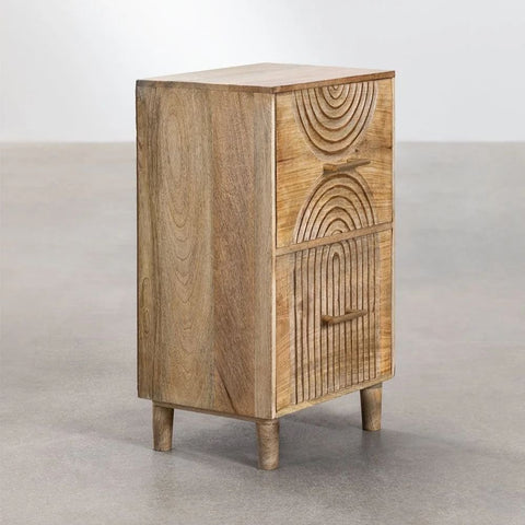 Langson Solid Mango Wood Bedside Table | Bedroom Nightstand – Oakvello