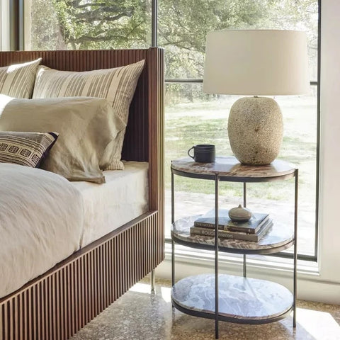 Ajmeri Fletcher Solid Wood Bed | Premium Handcrafted Bedroom Furniture – Oakvello