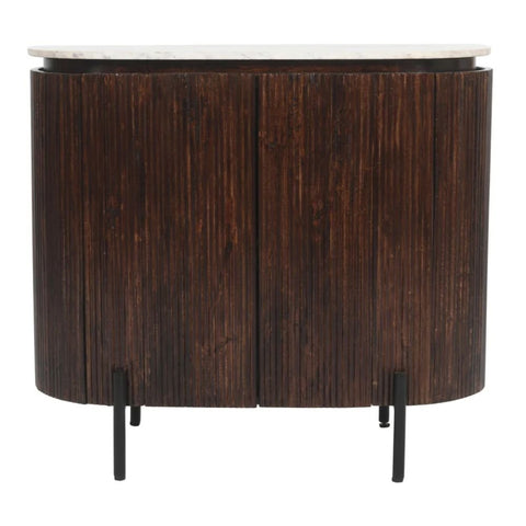 Jodhpuri Mango Wood Drinks Cabinet & Sideboard | Marble Top & Metal Legs – Oakvello
