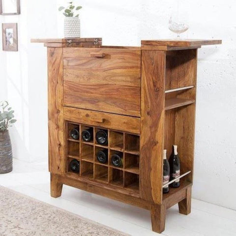 Solid Wood Home Bar Cabinet | Elegant Bar Storage Furniture – Oakvello