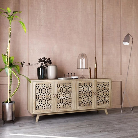 Solid Wood Sideboard | Versatile Living Room Storage Furniture – Oakvello