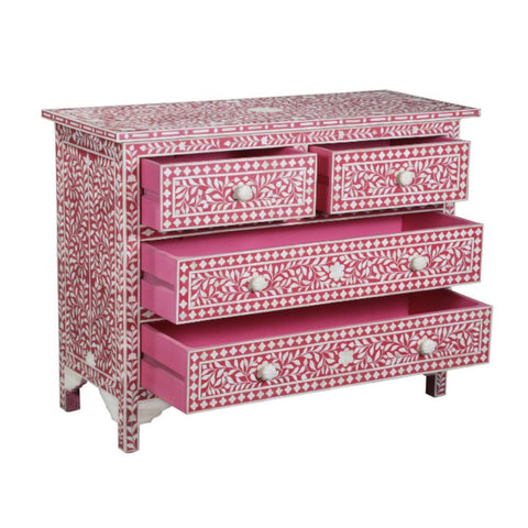 Bone Inlay Chest of Drawers | Handcrafted Artisan Bedroom Dresser – Oakvello