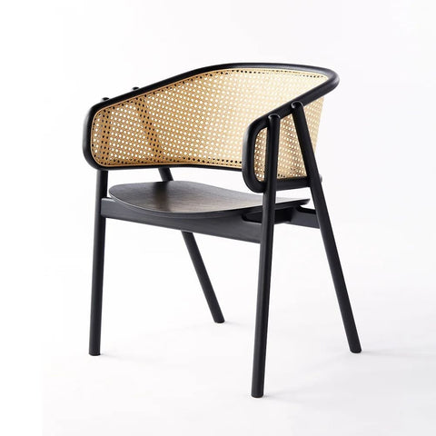 Solid Mango Wood & Cane Dining Chair | Boho Kitchen Seating – Oakvello