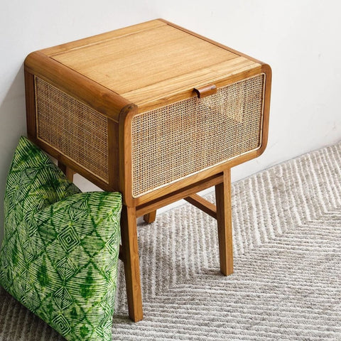 Solid Wood Living Room End Table with 1 Drawer | Accent Side Table – Oakvello