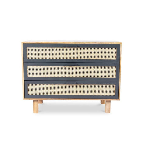 3-Drawer Solid Mango Wood Chest | Compact Bedroom Storage Dresser – Oakvello
