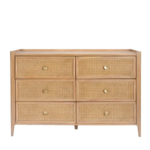 Solid Wood 6-Drawer Chest of Drawers | Bedroom Storage Dresser – Oakvello