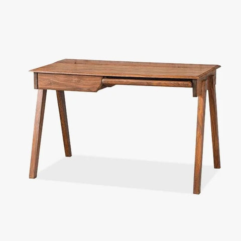 Curved Solid Wood Study Table | Ergonomic Home Office Writing Desk – Oakvello