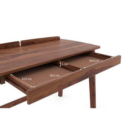 Teak Finish Solid Wood Study Table | Home Office Writing Desk – Oakvello