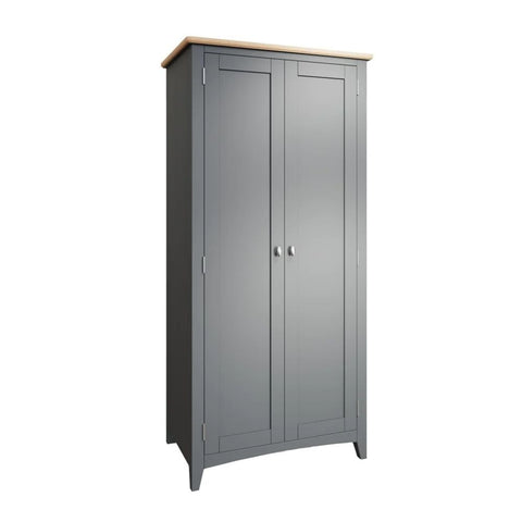 Solid Wood 2-Door Full Hanging Wardrobe | Bedroom Storage Furniture – Oakvello
