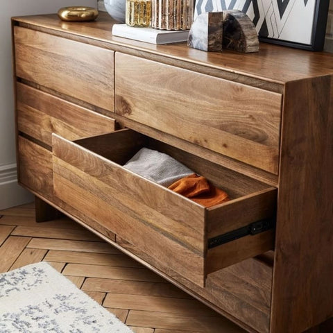 Solid Wood 6-Drawer Dresser | Spacious Bedroom Storage Chest – Oakvello