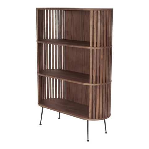 3-Shelf Solid Mango Wood Bookshelf | Living Room Display Storage – Oakvello