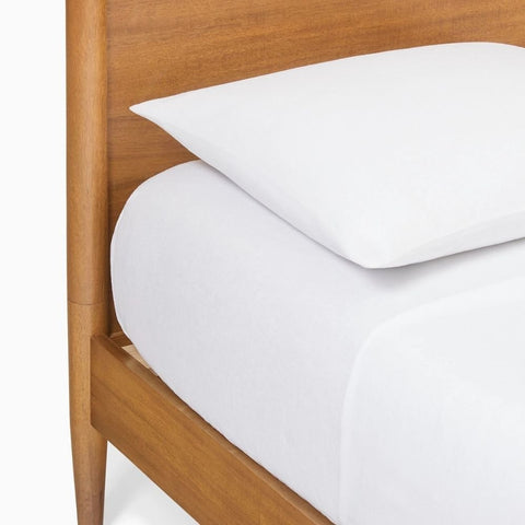 Mid-Century Solid Wood Canopy Bed | Statement Bedroom Furniture – Oakvello