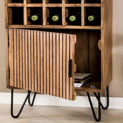 Solid Wood Wine Cabinet | Handcrafted Home Bar Storage Furniture – Oakvello