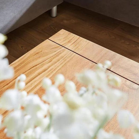 Solid Acacia Wood Coffee Table | Handcrafted Living Room Centre Table – Oakvello
