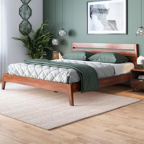 Solid Wood King Size Bed | Handcrafted Premium Bedroom Furniture – Oakvello