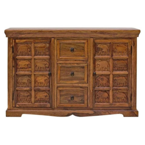 Ajmeri Solid Sheesham Wood Sideboard | Premium Living Room Storage – Oakvello