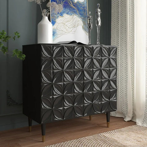 Solid Wood Media Storage Accent Cabinet | TV Stand & Living Room Storage – Oakvello