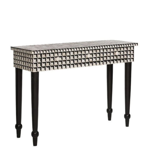 Ajmeri Black Bone Inlay Console Table | Luxury Entryway Furniture – Oakvello